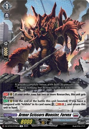 Armor Scissors Monster, Forvex - DZ-BT03/070EN - Rare