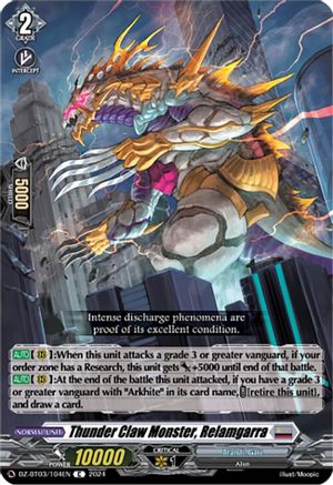 Thunder Claw Monster, Relamgarra - DZ-BT03/104EN - Common