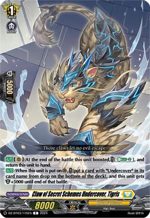 Claw of Secret Schemes Undercover, Tigris - DZ-BT03/115EN - Common