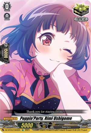 Poppin'Party, Rimi Ushigome (EX) - DZ-BT03/EX03EN - Extra Rare