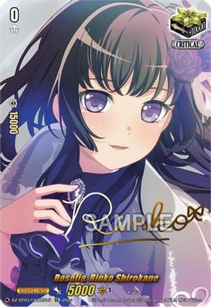 Roselia, Rinko Shirokane (EX) (Foil) - DZ-BT03/EX20EN-S - Extra Rare (Signature)