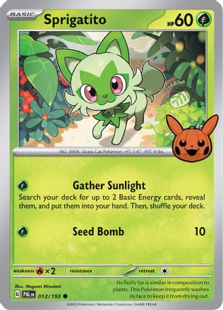 Sprigatito - 012/193 - Promo (Trick or Trade BOOster Bundle)