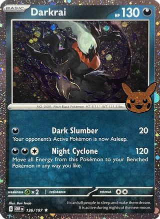 Darkrai (Cosmos Holo) - 136/197 - Holo Rare (Trick or Trade BOOster Bundle)