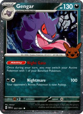 Gengar (Cosmos Holo) - 057/091 - Holo Rare (Trick or Trade BOOster Bundle)