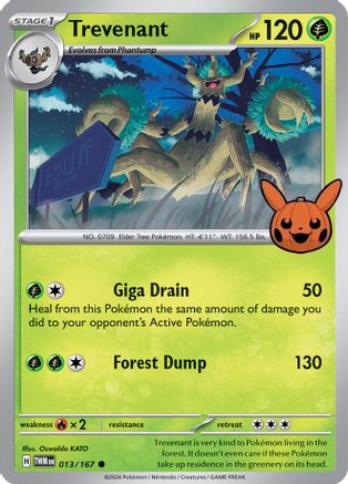 Trevenant - 013/167 - Common (Trick or Trade BOOster Bundle)