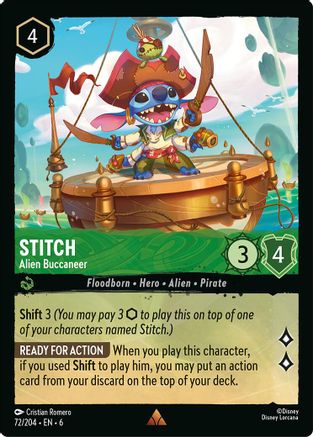 Stitch (Alien Buccaneer) - 72/204 - Rare