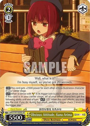 Obvious Attitude, Kana Arima(SR) - OSK/S107-E028SSR - Super Rare