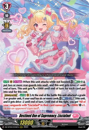 Destined One of Supremacy, Lisciafael - DZ-BT04/016EN - Triple Rare
