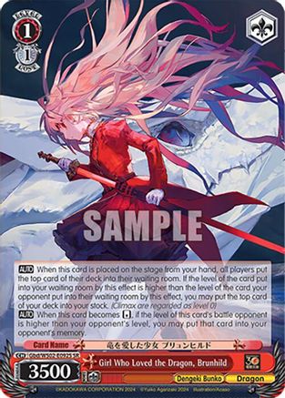 Girl Who Loved the Dragon, Brunhild (SR) - Gbd/WS02-E092SSR - Super Rare
