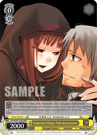 Important Things, Holo & Lawrence (RRR) - Gok/WS02-TE02RRRR - Triple Rare