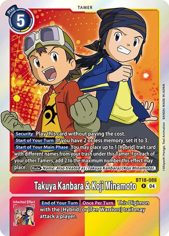 Takuya Kanbara & Koji Minamoto (Block 4) - BT18-088 - Rare