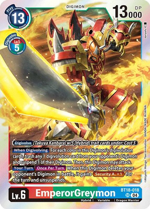 EmperorGreymon - BT18-018 - Super Rare