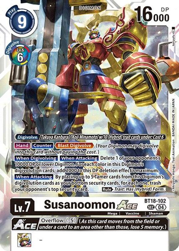 Susanoomon ACE (Block 4) - BT18-102 - Secret Rare
