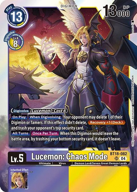 Lucemon: Chaos Mode - BT18-082 - Super Rare