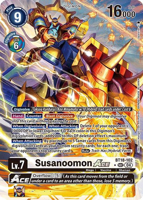 Susanoomon ACE (Alternate Art) - BT18-102 - Secret Rare