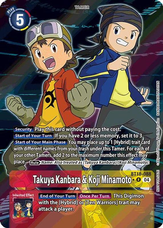 Takuya Kanbara & Koji Minamoto (Release Special Booster 2.0: Box Promotion Pack) - BT18-088 - Rare
