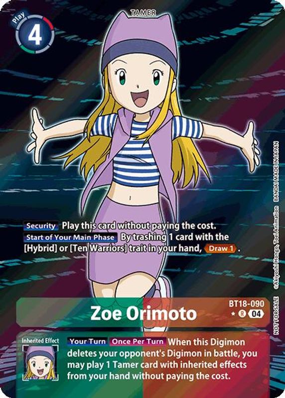 Zoe Orimoto (Release Special Booster 2.0: Box Promotion Pack) - BT18-090 - Rare