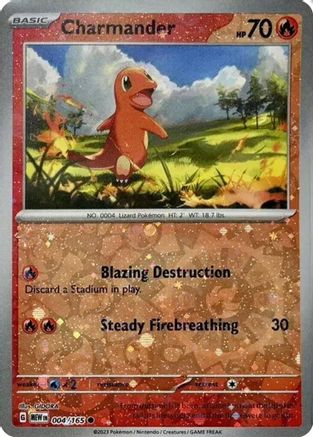 Charmander - 004/165 - Reverse Holo Promo (Cosmos Holo) (Costco Exclusive)