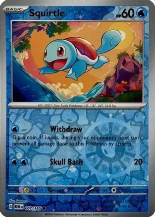 Squirtle - 007/165 - Reverse Holo Promo (Cosmos Holo) (Costco Exclusive)