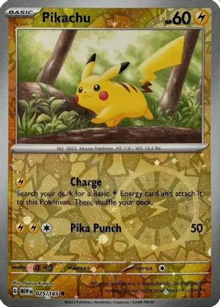 Pikachu - 025/165 - Reverse Holo Promo (Cosmos Holo) (Costco Exclusive)