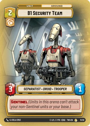 B1 Security Team - Weekly Play Promo - 11/20 - Rare