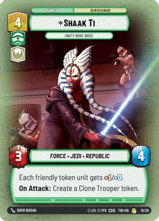 Shaak Ti - Unity Wins Wars - Weekly Play Promo - 15/20 - Rare