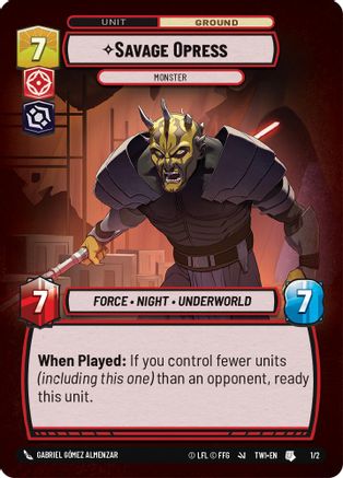 Savage Opress - Monster - 1/2 - Uncommon (Organized Play Promo)