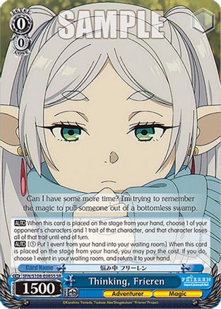 Thinking, Frieren (SR) - SFN/S108-E085SSR - Super Rare