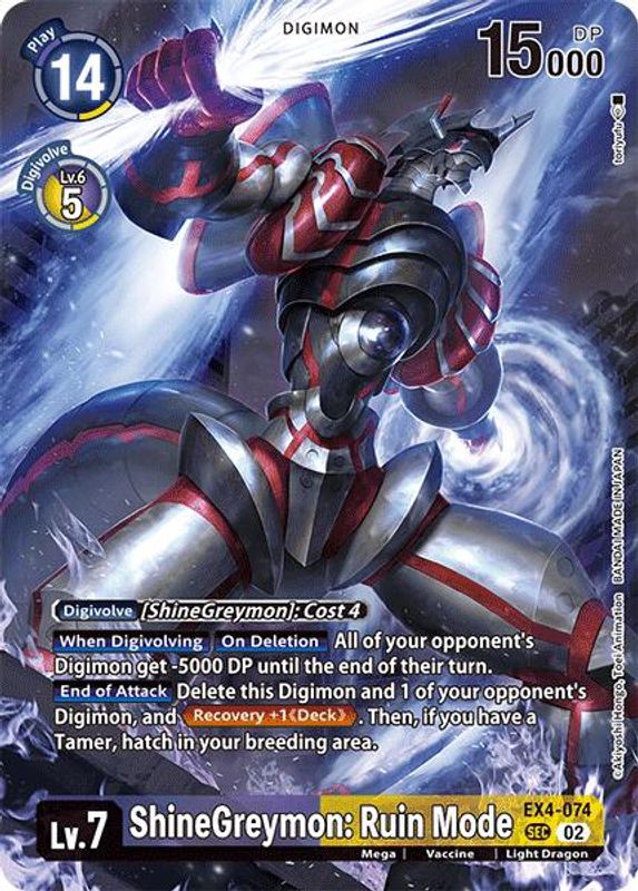 ShineGreymon: Ruin Mode (Alternate Art) (Special Limited Set) - EX4-074 - Secret Rare