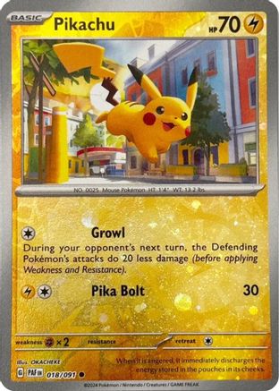 Pikachu - 018/091 - Reverse Holo Promo (Cosmos Holo) (Costco Exclusive)