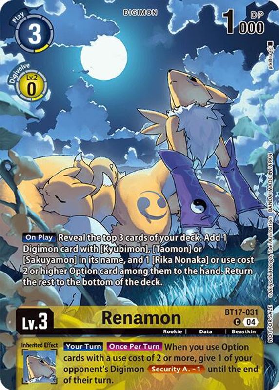 Renamon (Legend Pack 2024 Box Topper) - BT17-031 - Common