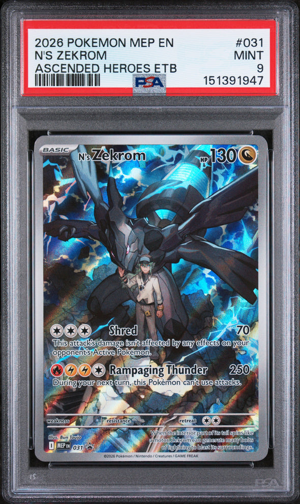 N'S ZEKROM (031) - POKEMON MEP EN-ME BLACK STAR PROMO - ASCENDED HEROES ETB - MINT 9