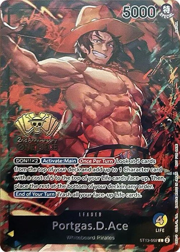 Portgas.D.Ace (2nd Anniversary Tournament) - ST13-002 - Leader