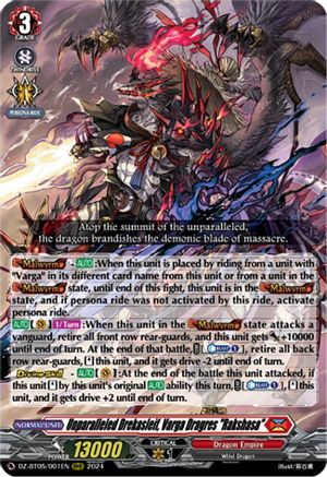 Unparalleled Drekasleif, Varga Dragres "Rakshasa" - DZ-BT05/001EN - Triple Rare