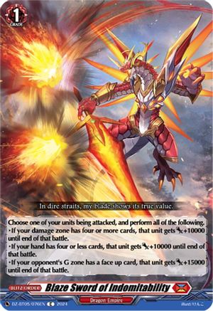 Blaze Sword of Indomitability - DZ-BT05/076EN - Common