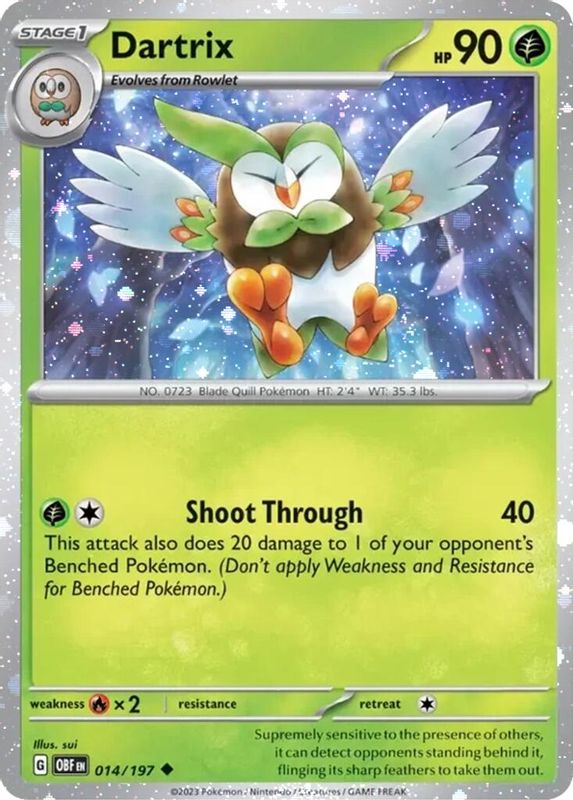 Dartrix - 014/197 - Uncommon (Cosmos Holo)