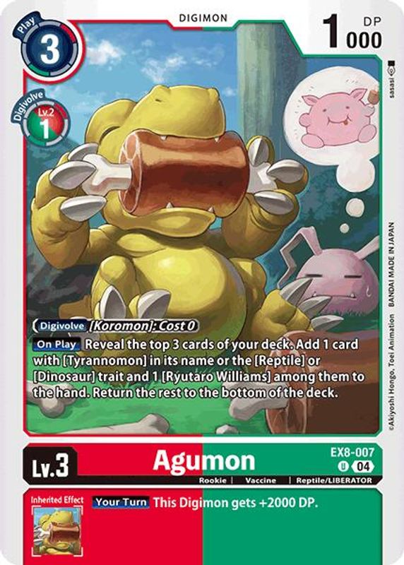Agumon - EX8-007 - EX8-007 - Uncommon