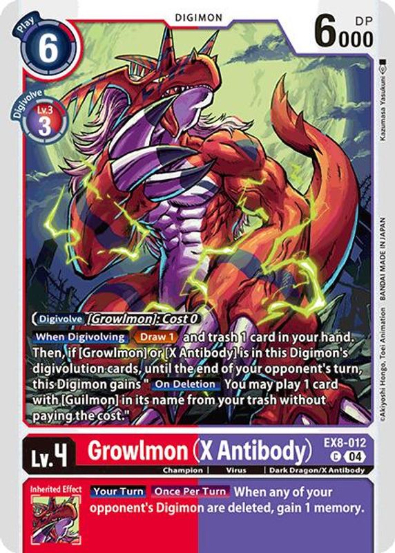 Growlmon (X Antibody) (Block 4) - EX8-012 - Common