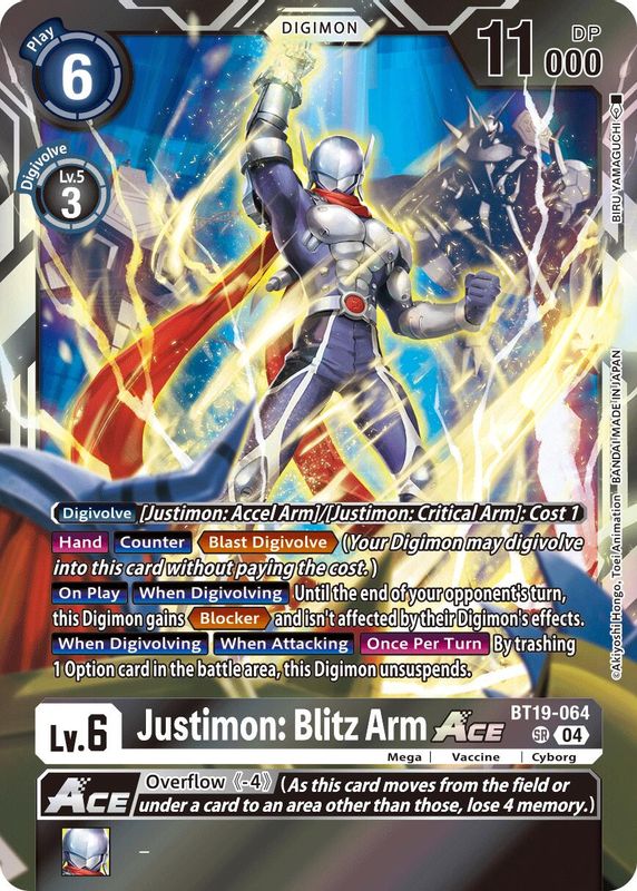 Justimon: Blitz Arm ACE - BT19-064 - Super Rare