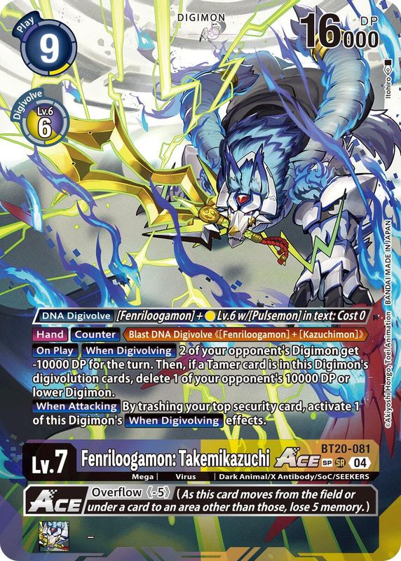 Fenriloogamon: Takemikazuchi ACE (Textured) - BT20-081 - Super Rare