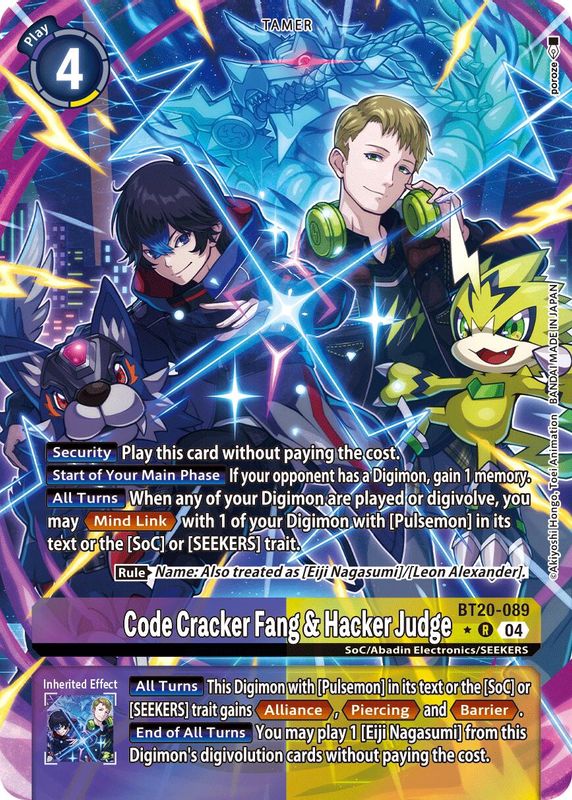 Code Cracker Fang & Hacker Judge (Alternate Art) - BT20-089 - Rare