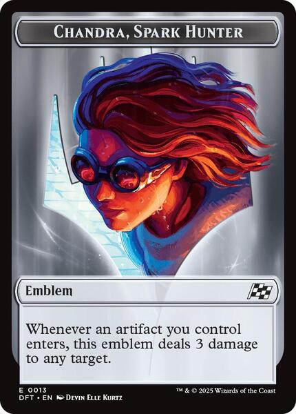 Emblem - Chandra, Spark Hunter // Vehicle Token (TDFT)