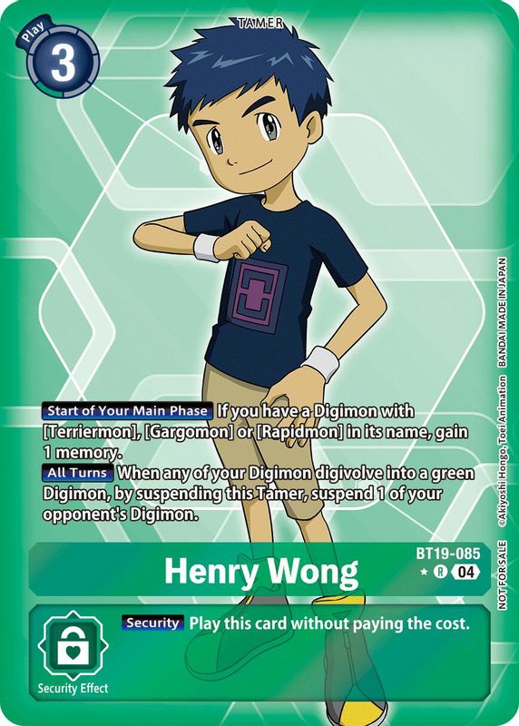 Henry Wong (Release Special Booster 2.5: Box Promotion Pack) - BT19-085 - Rare