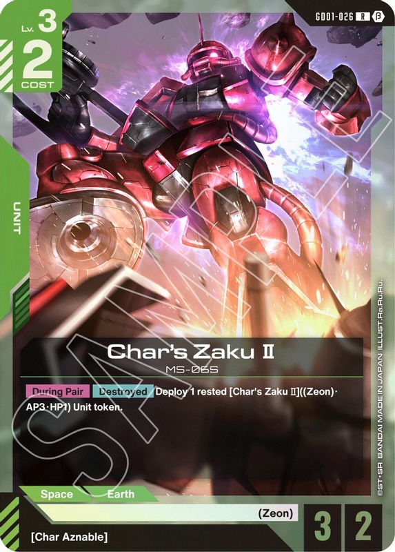 Char's Zaku II (BETA) - GD01-026 - Rare