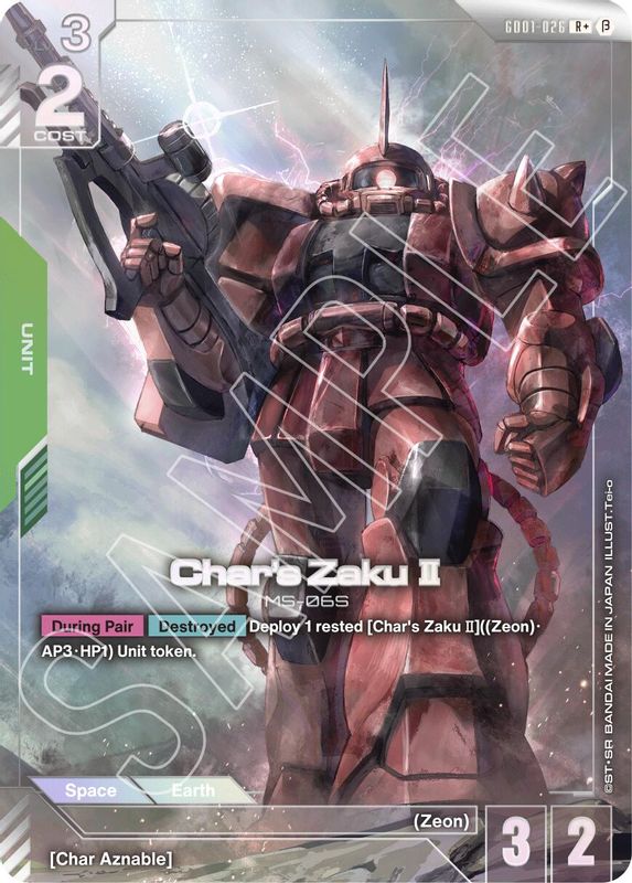 Char's Zaku II (R+) (Alternate Art) (BETA) - GD01-026 - Rare