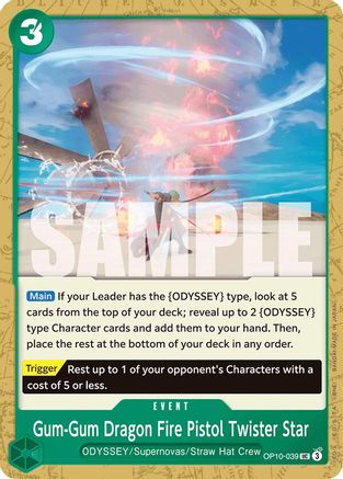 Gum-Gum Dragon Fire Pistol Twister Star - OP10-039 - Uncommon