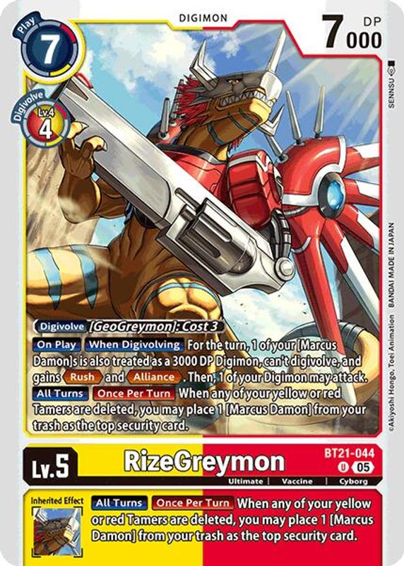 RizeGreymon (Non-Foil) - BT21-044 - Uncommon