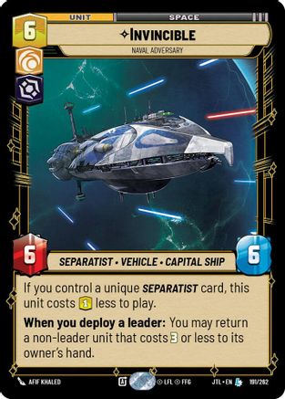 Invincible - Naval Adversary - 191/262 - Legendary