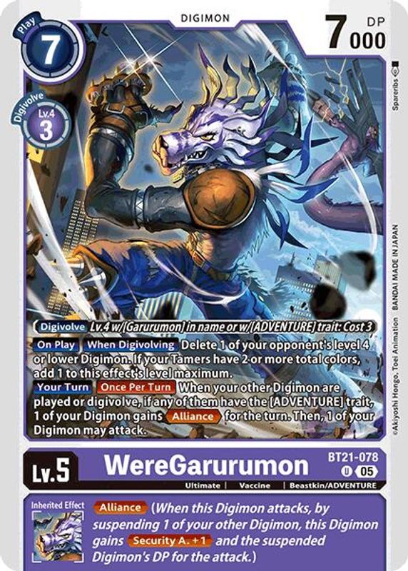 WereGarurumon - BT21-078 - Uncommon
