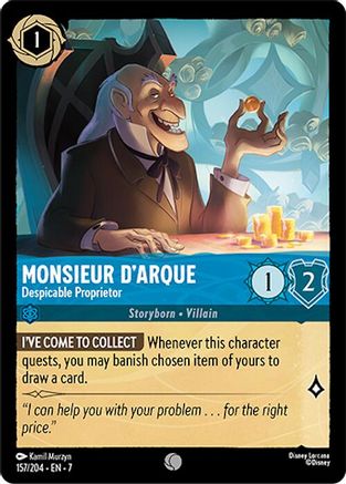 Monsieur D'Arque (Despicable Proprietor) - 157/204 - Common